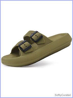 EVA Pillow Sandals Double Buckle Slide Flat Comfortable Waterproof
